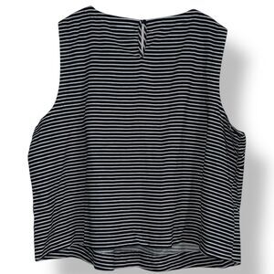 Liz Claiborne Navy Stripe Linen Blend Sleeveless Blouse Size 2X